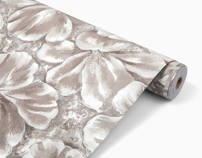 Flora - Taupe Peel & Stick Wallpaper